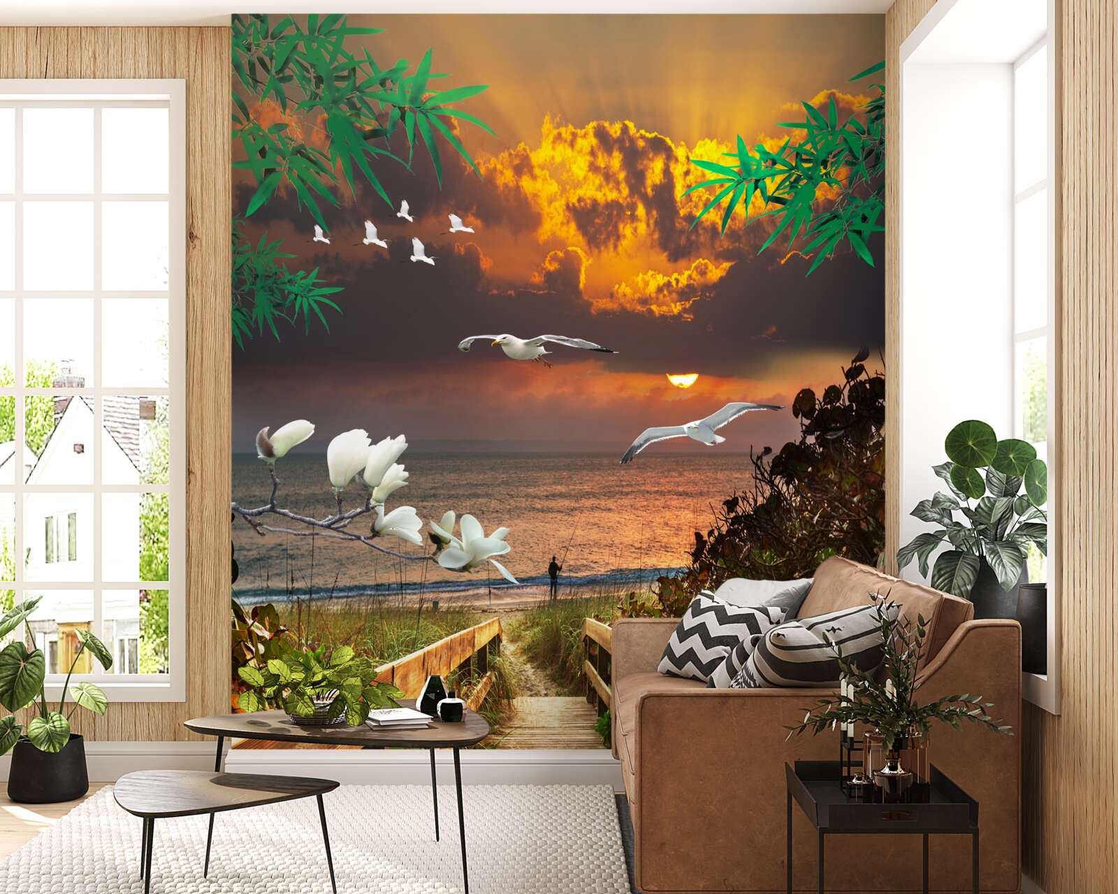 Фотошпалери вечірній шлях до узбережжя