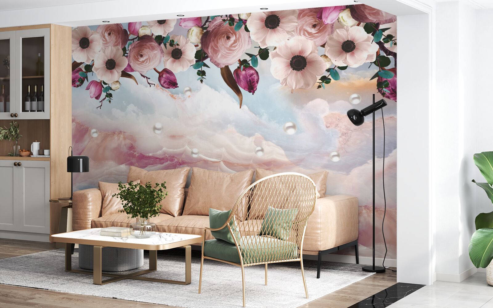 Фотошпалери набряклі бруньки звисають над небом