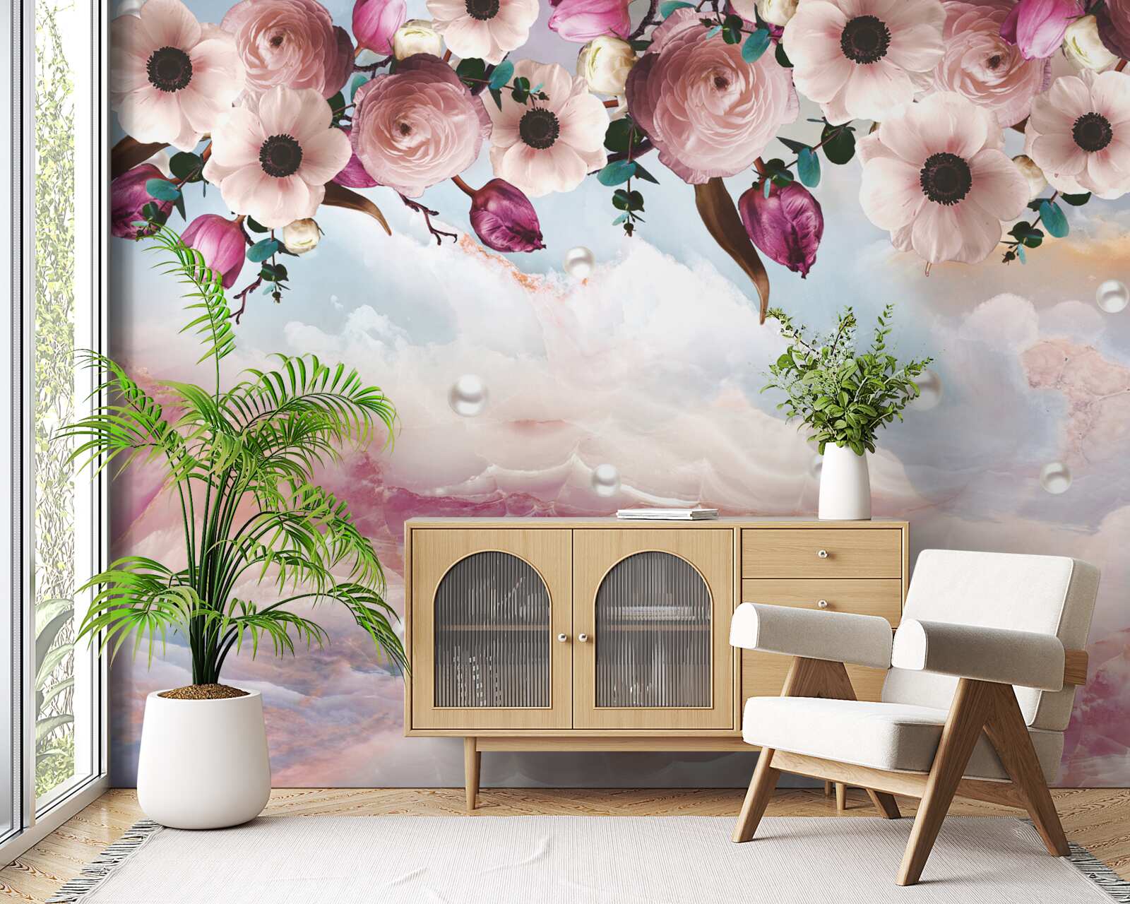 Фотошпалери набряклі бруньки звисають над небом