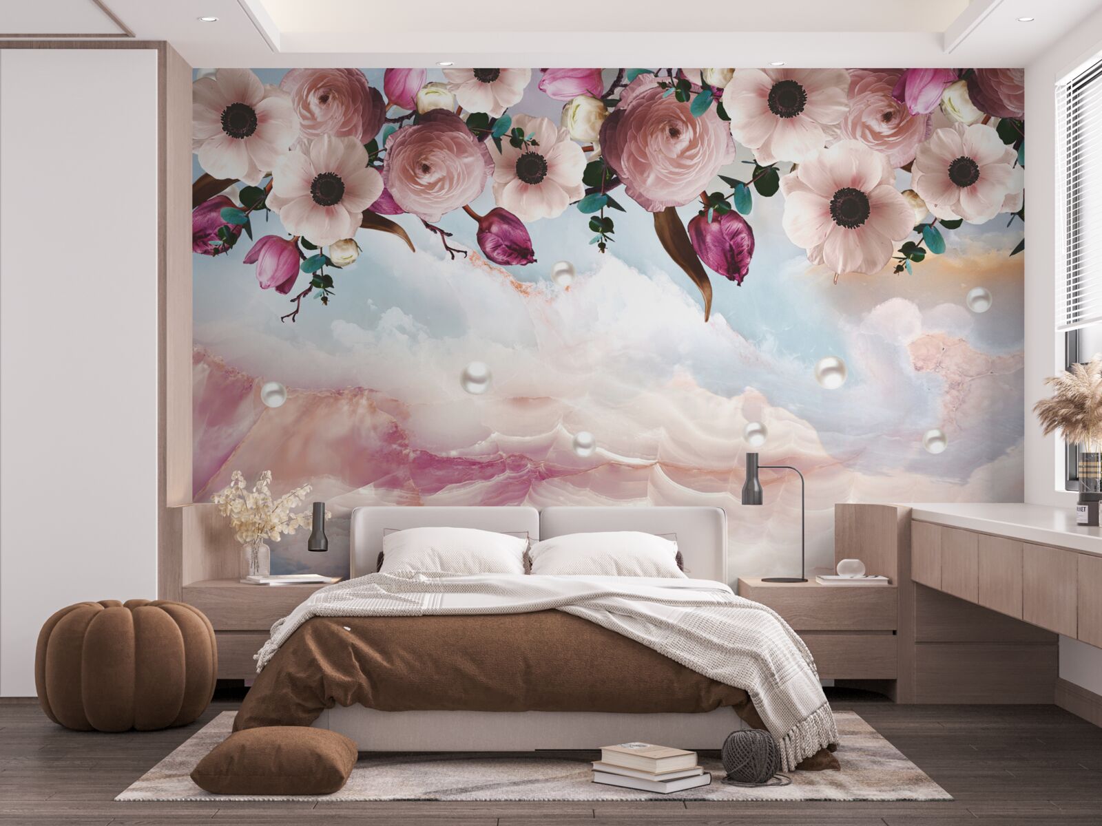 Фотошпалери набряклі бруньки звисають над небом