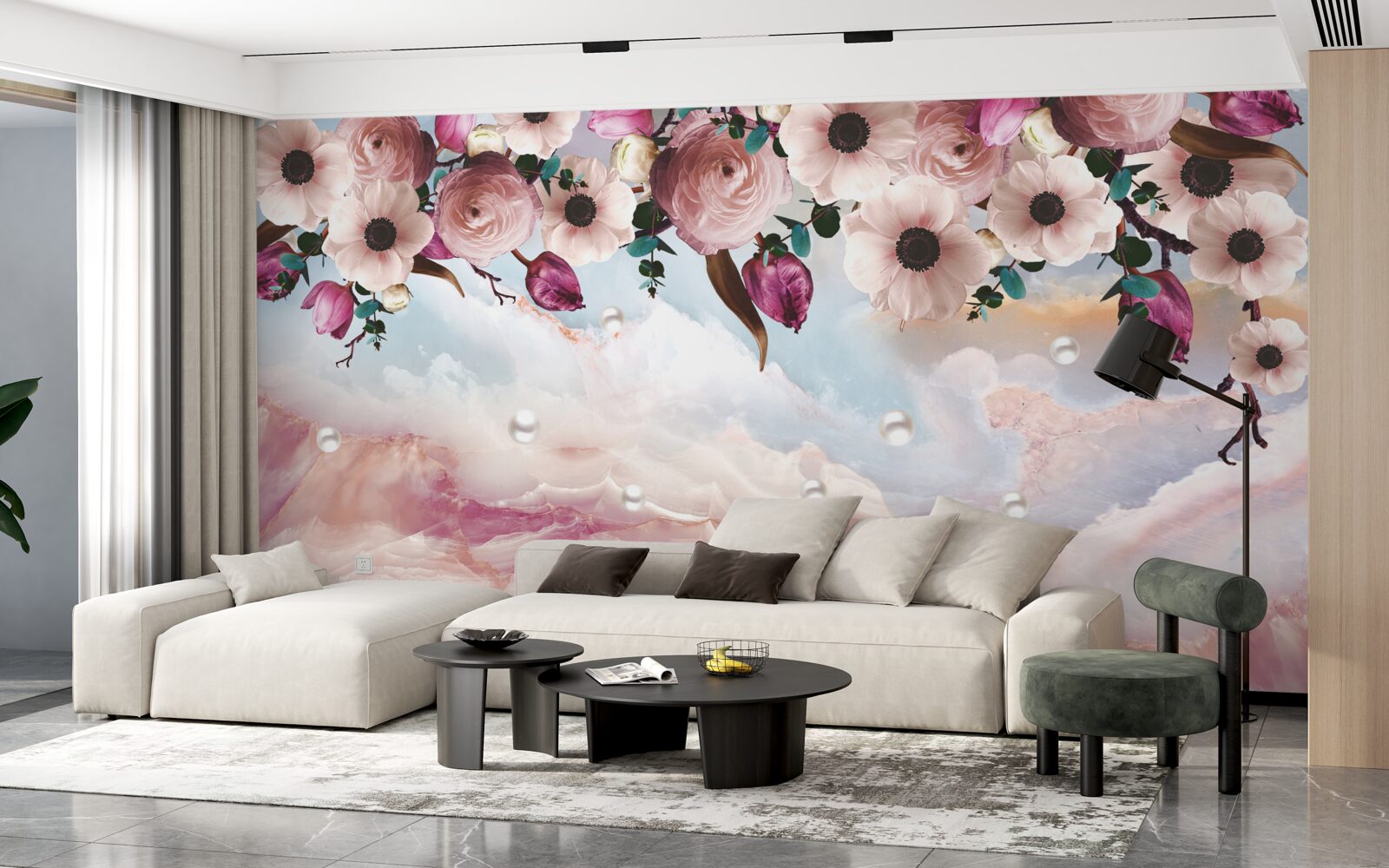 Фотошпалери набряклі бруньки звисають над небом