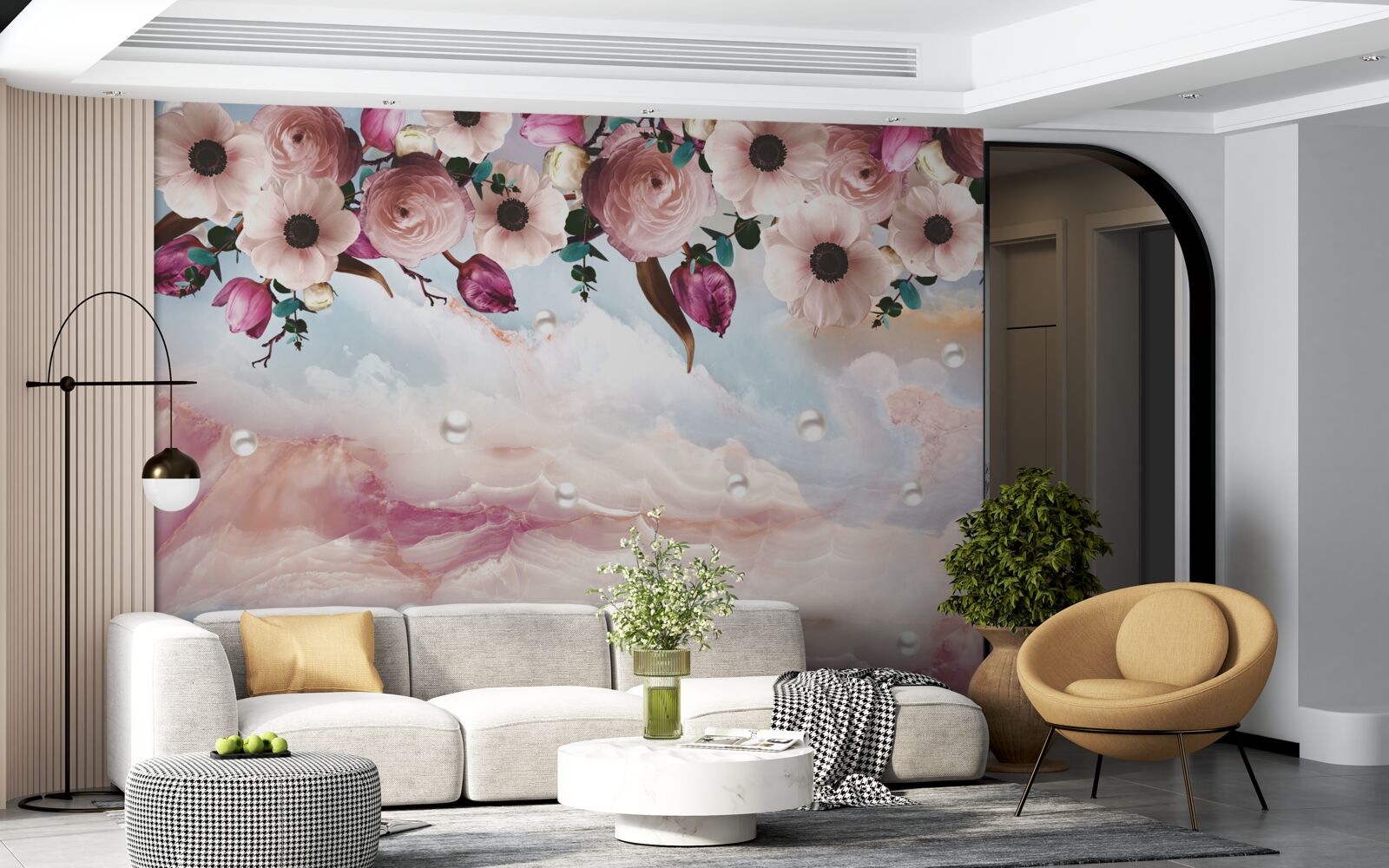 Фотошпалери набряклі бруньки звисають над небом