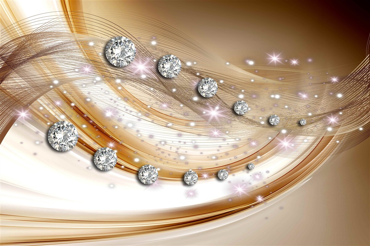 Фотошпалери золотий шовк з діамантами