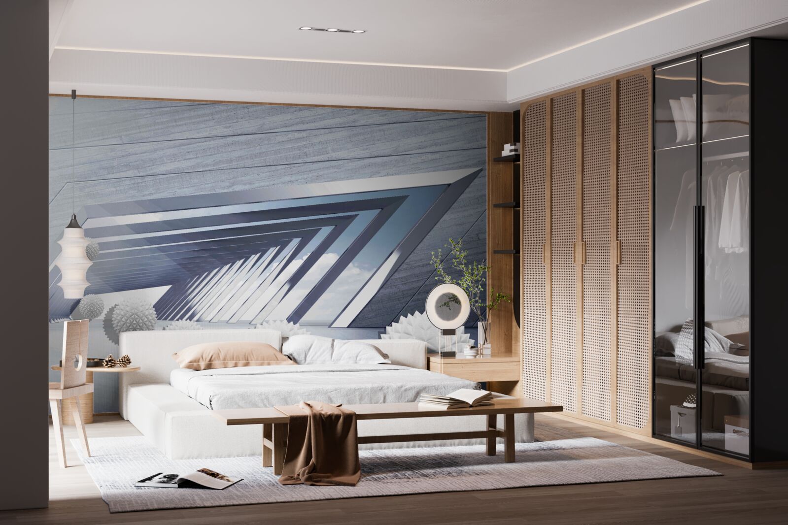 Фотошпалери літаючі шиповані кульки в проході