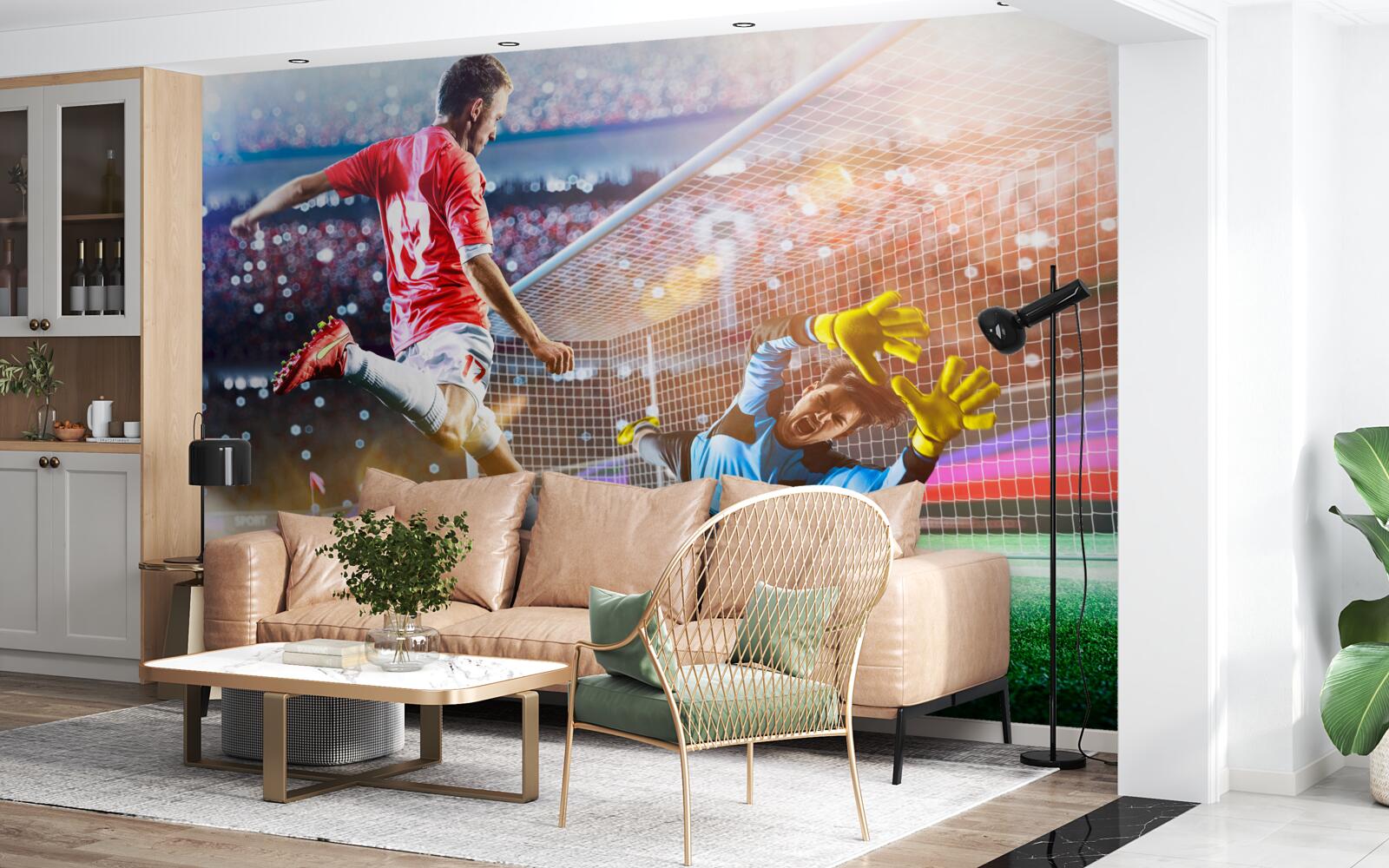 Фотошпалери гравець б'є по воротах