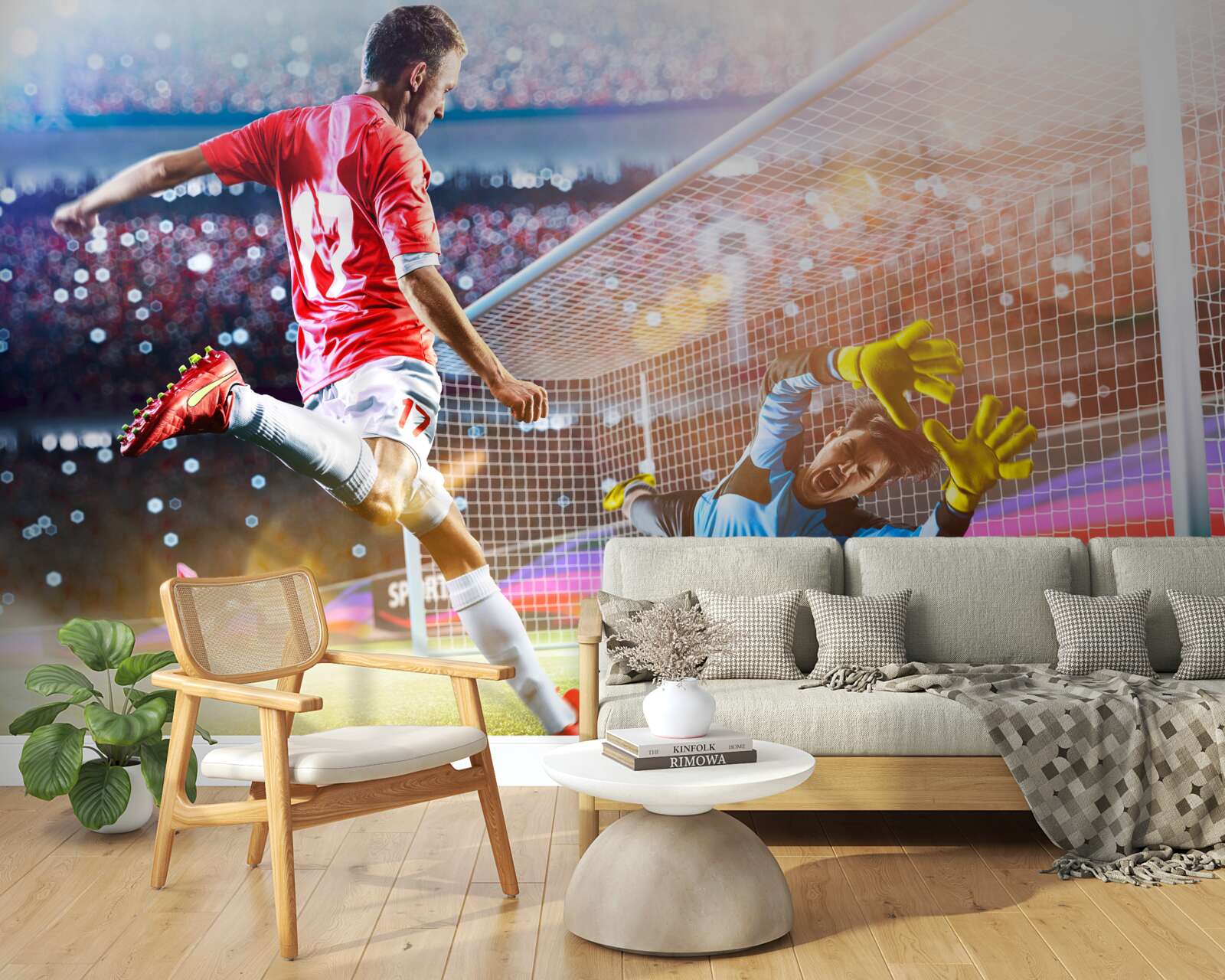 Фотошпалери гравець б'є по воротах