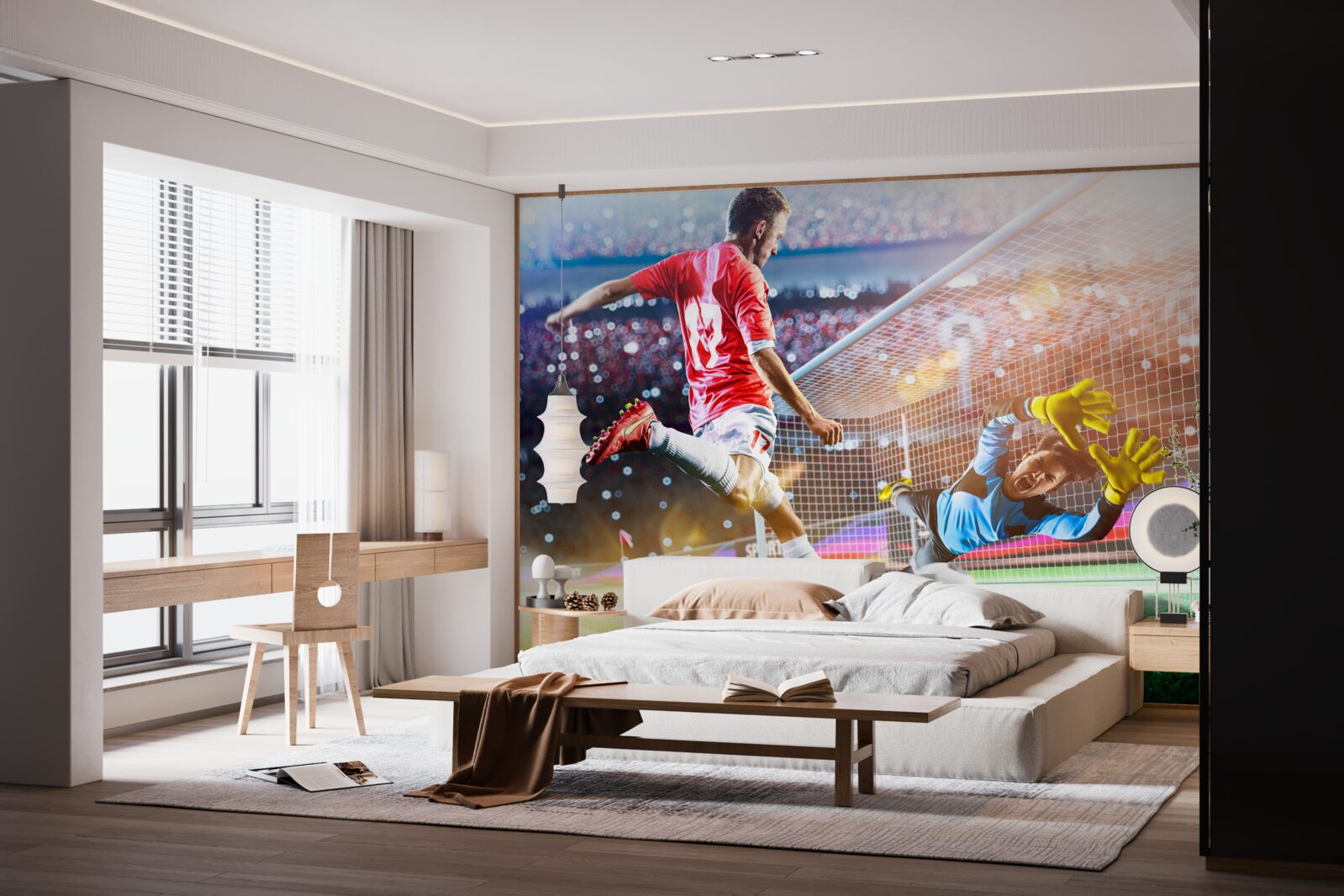 Фотошпалери гравець б'є по воротах