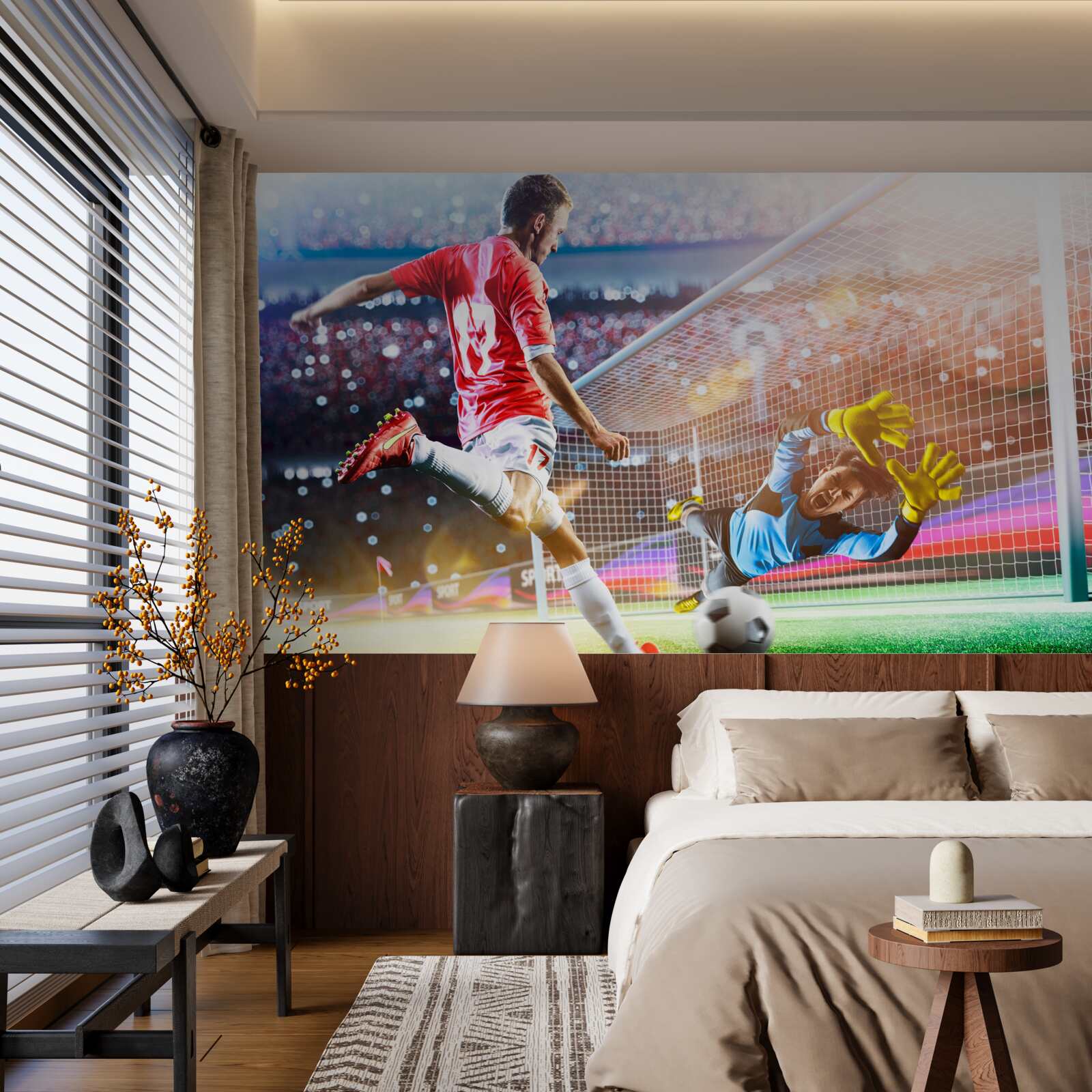 Фотошпалери гравець б'є по воротах