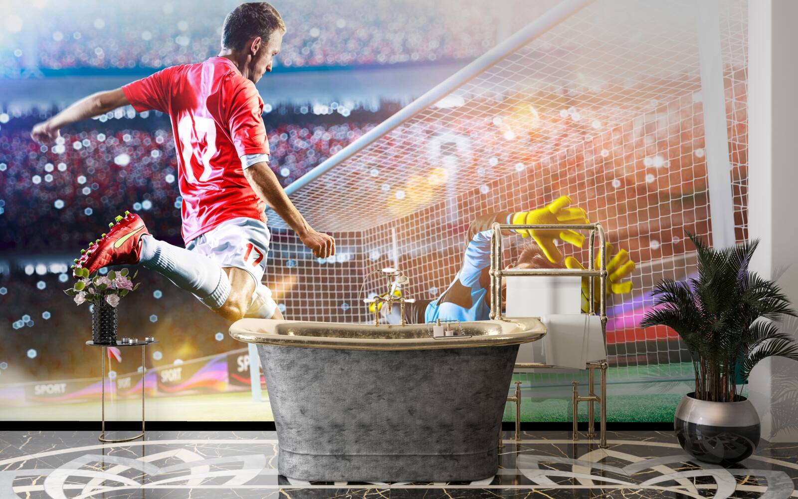 Фотошпалери гравець б'є по воротах