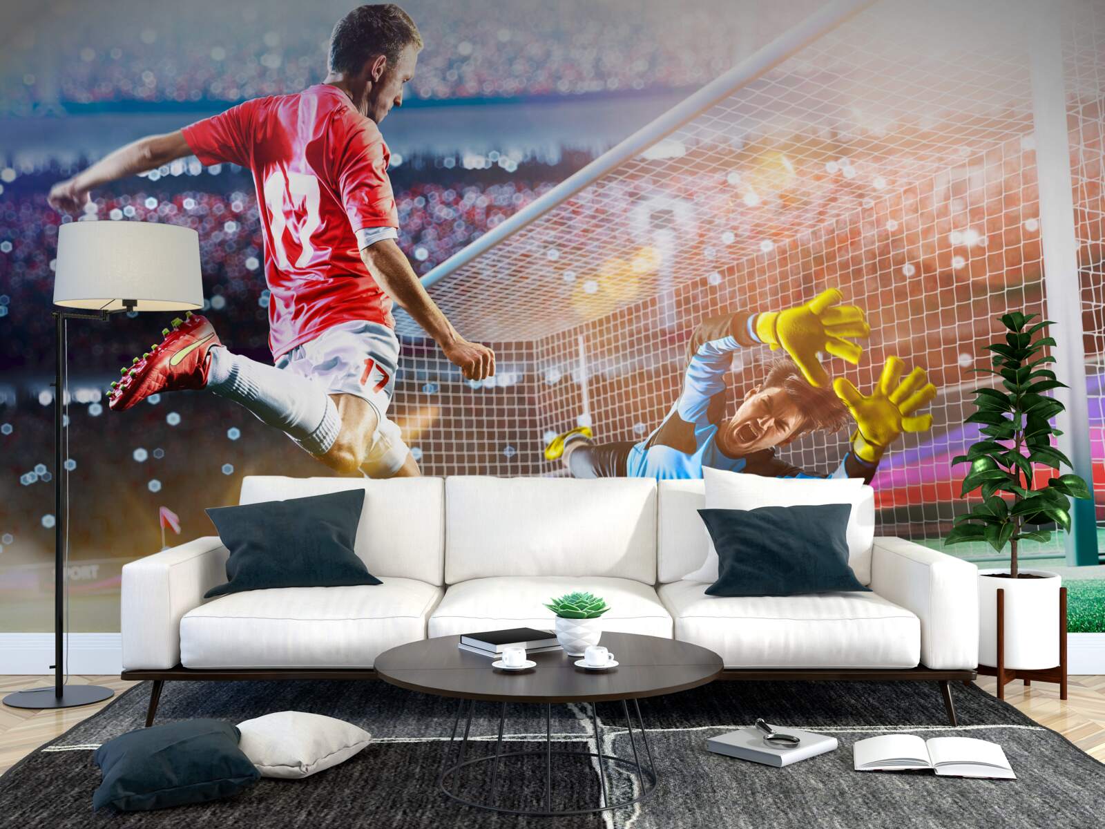 Фотошпалери гравець б'є по воротах