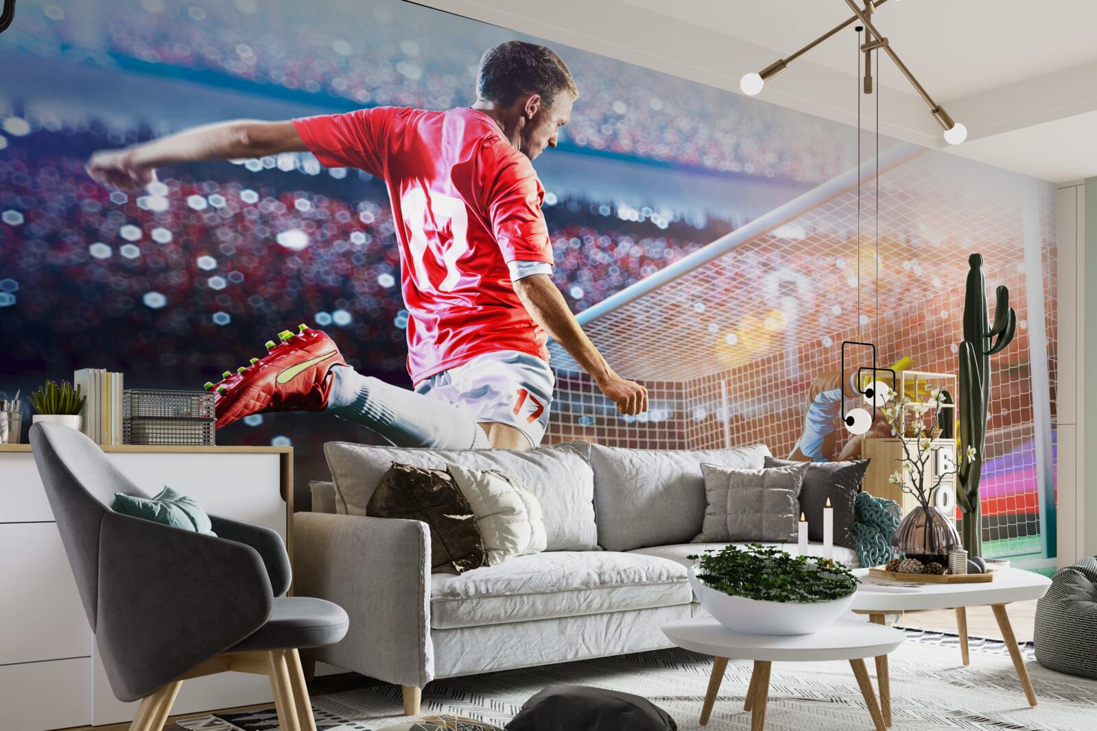 Фотошпалери гравець б'є по воротах