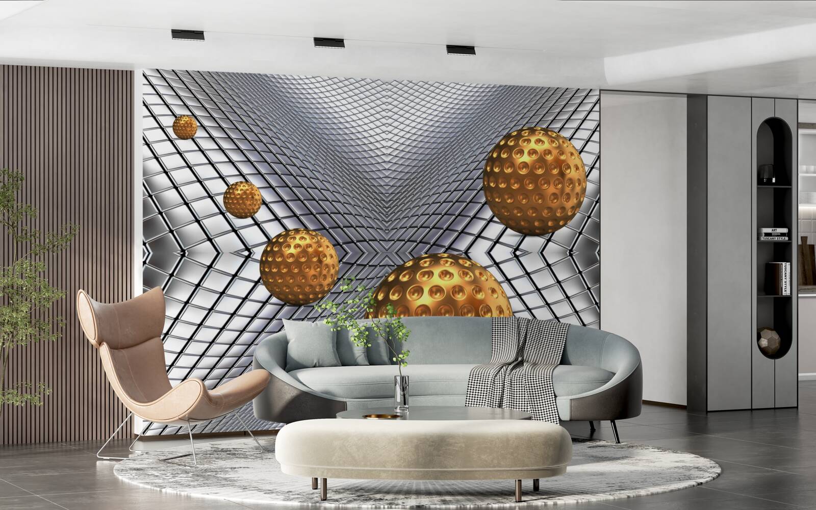 Фотошпалери плаваючі золоті тенісні м'ячі