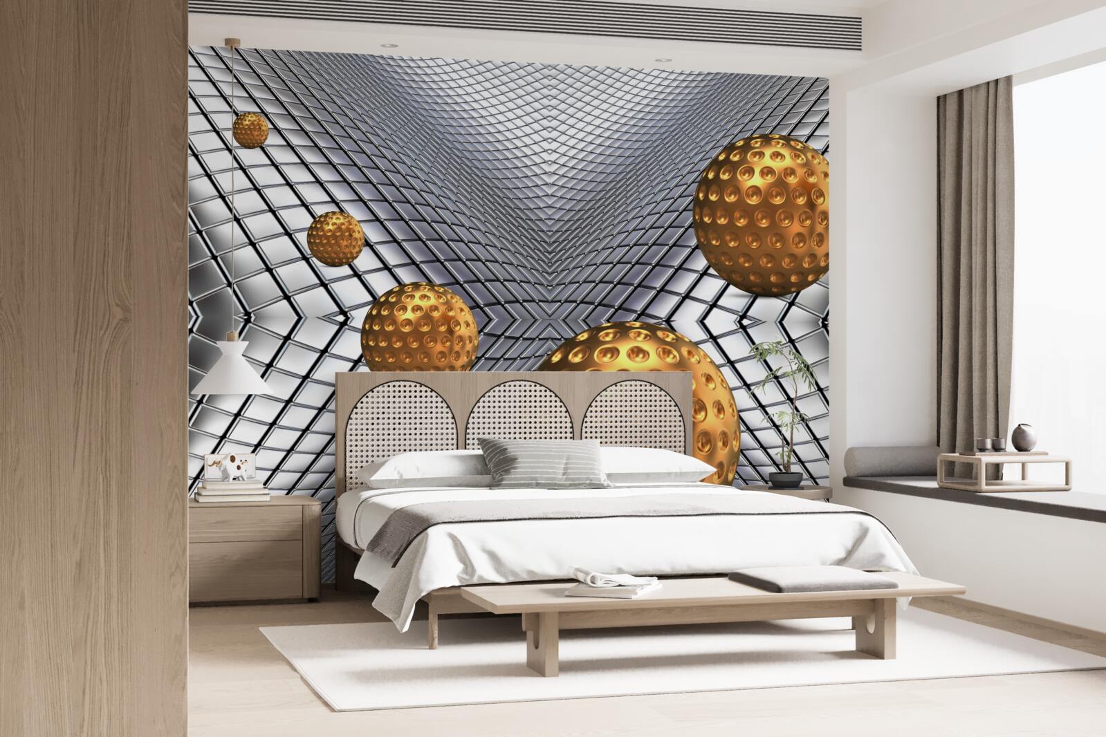 Фотошпалери плаваючі золоті тенісні м'ячі