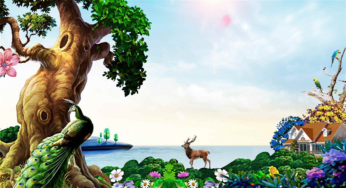 Фотошпалери смарагдові пейзажі та їхні мешканці на берегах водойм