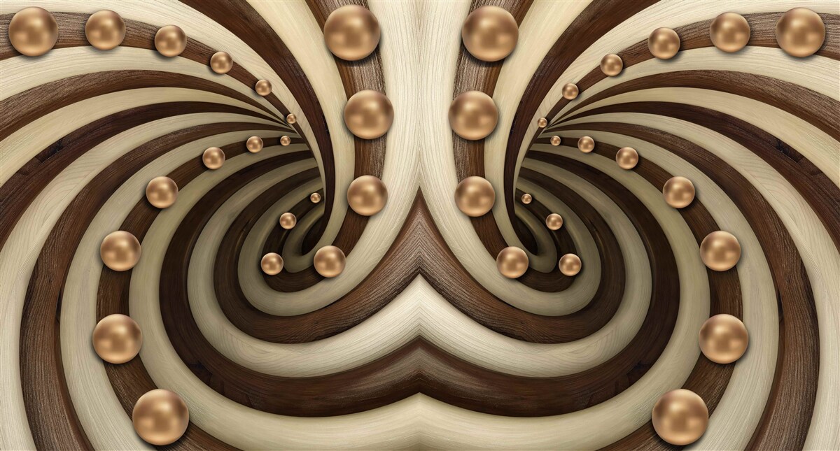 Фотошпалери кульки золотого кольору падають уздовж лінії