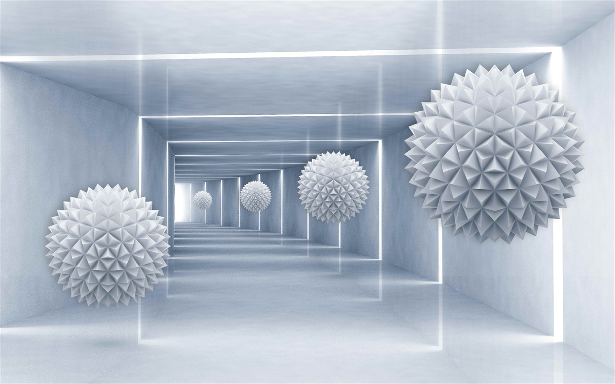 Фотошпалери кульки, що плавають у прямокутному проході