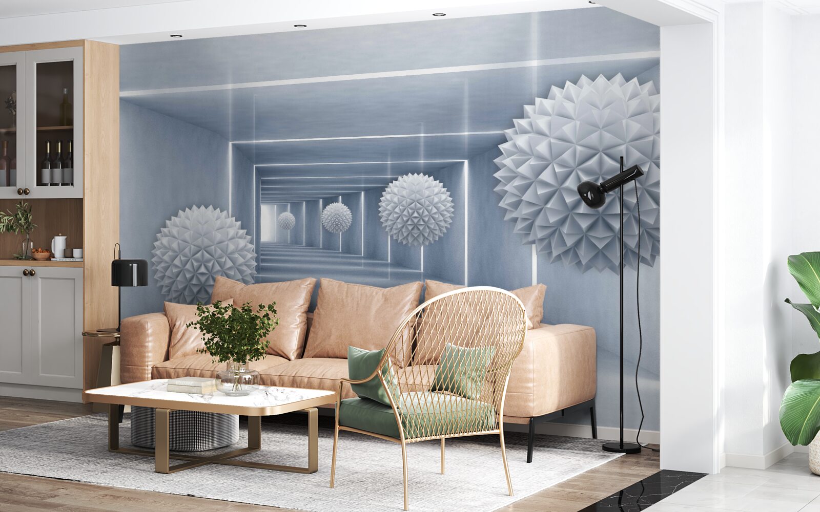 Фотошпалери кульки, що плавають у прямокутному проході