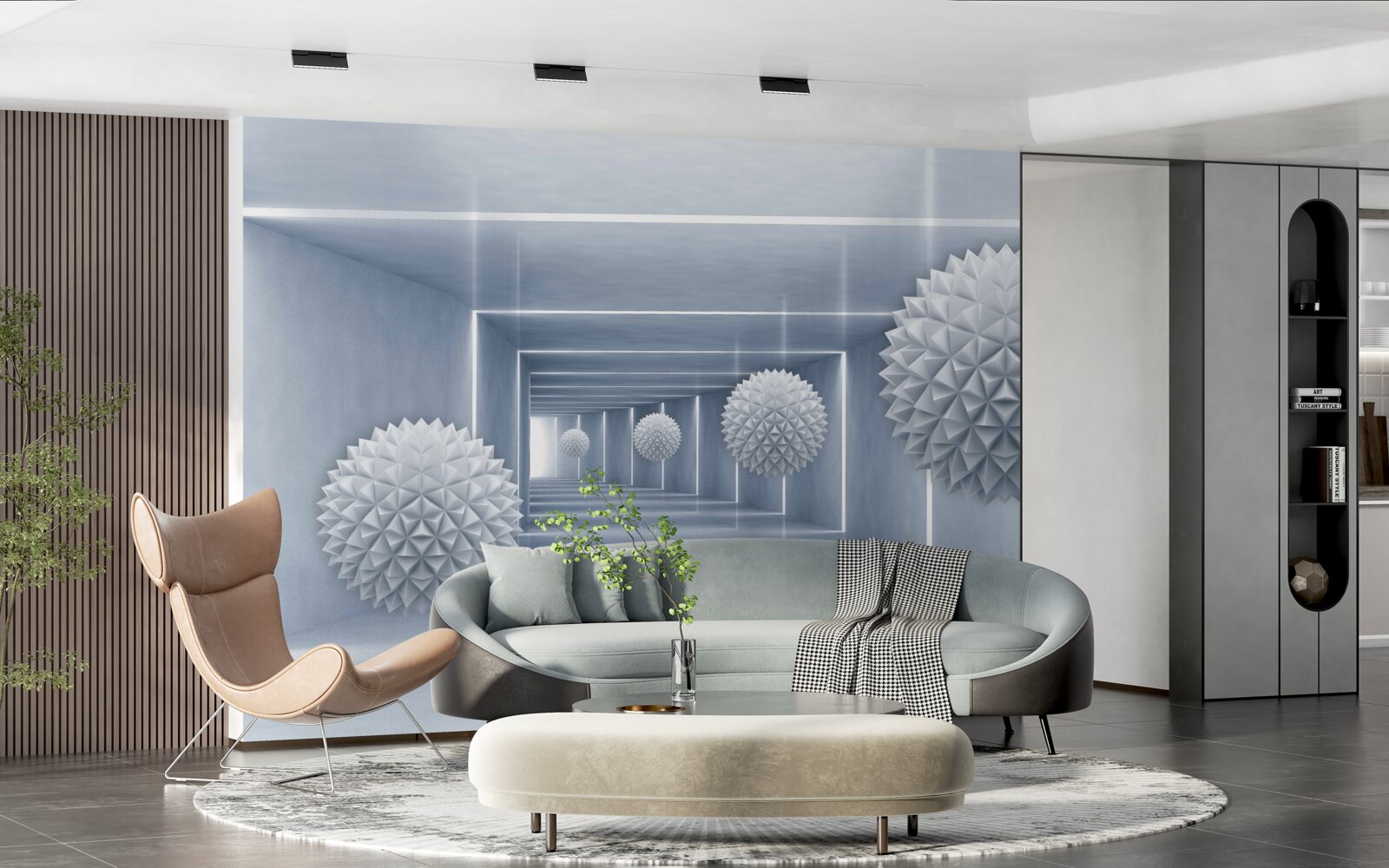 Фотошпалери кульки, що плавають у прямокутному проході