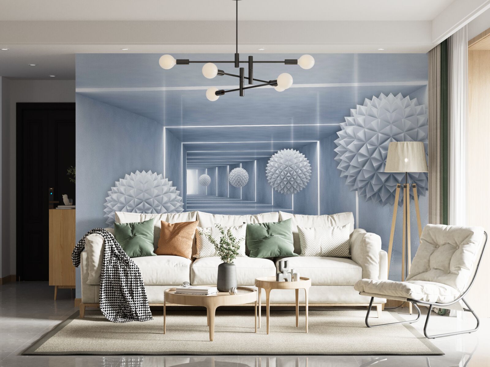 Фотошпалери кульки, що плавають у прямокутному проході