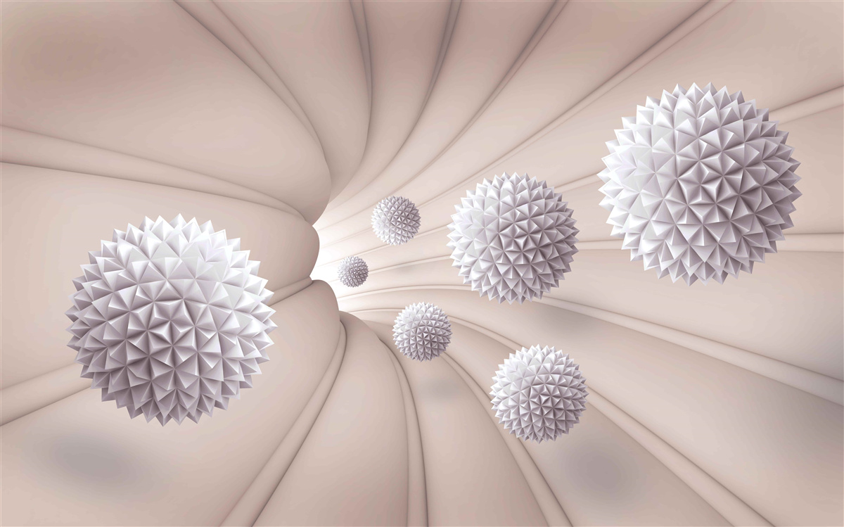 Фотошпалери круглі предмети швидко входять в тунель