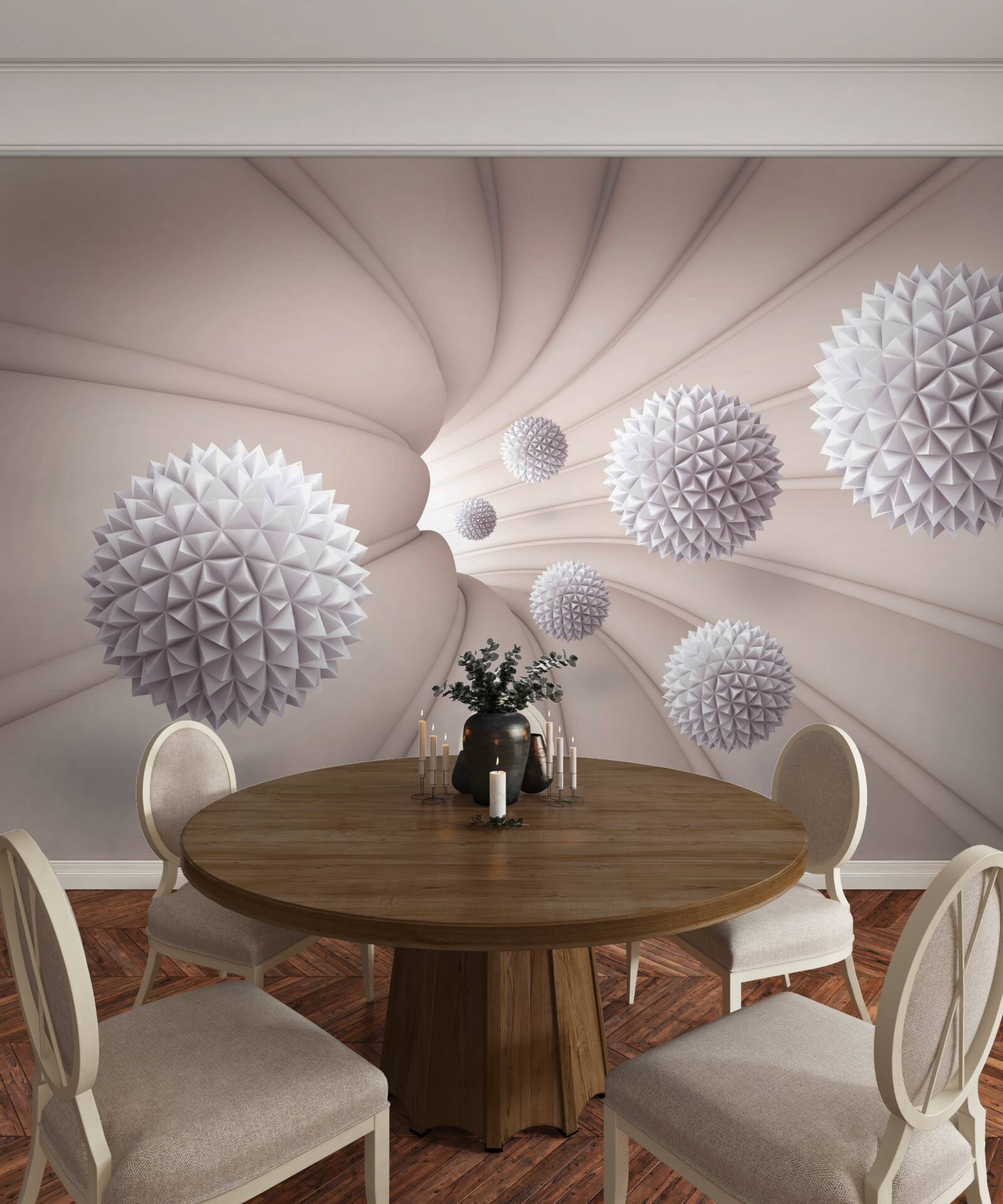 Фотошпалери круглі предмети швидко входять в тунель