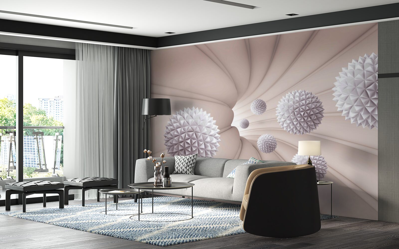 Фотошпалери круглі предмети швидко входять в тунель