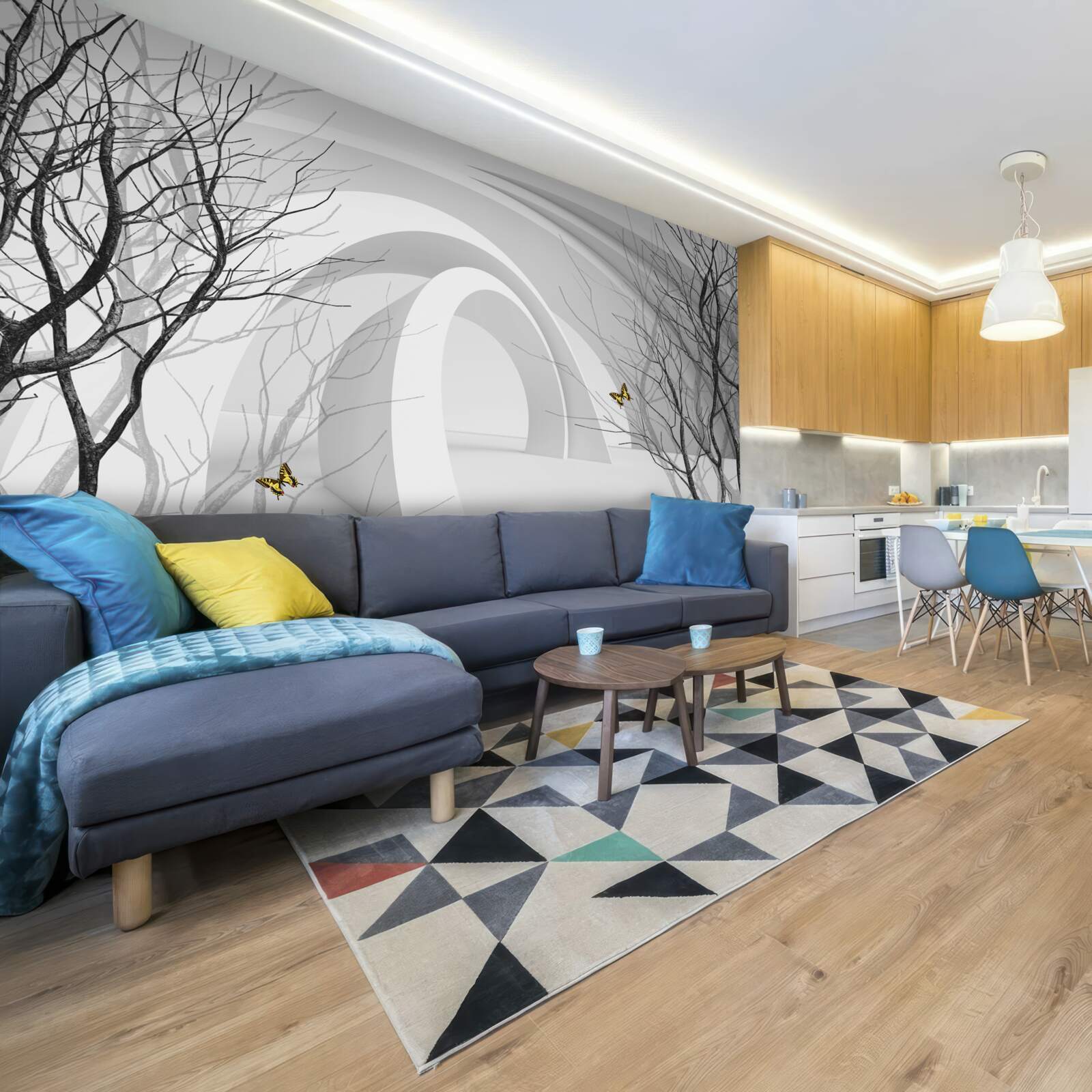 Фотошпалери футуристичні арки та оголені дерева