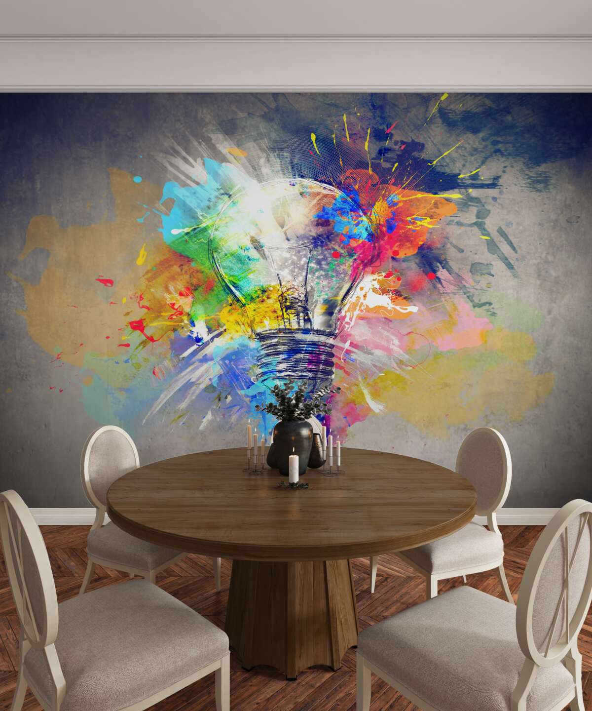 Фотошпалери яскрава кольорова лампочка