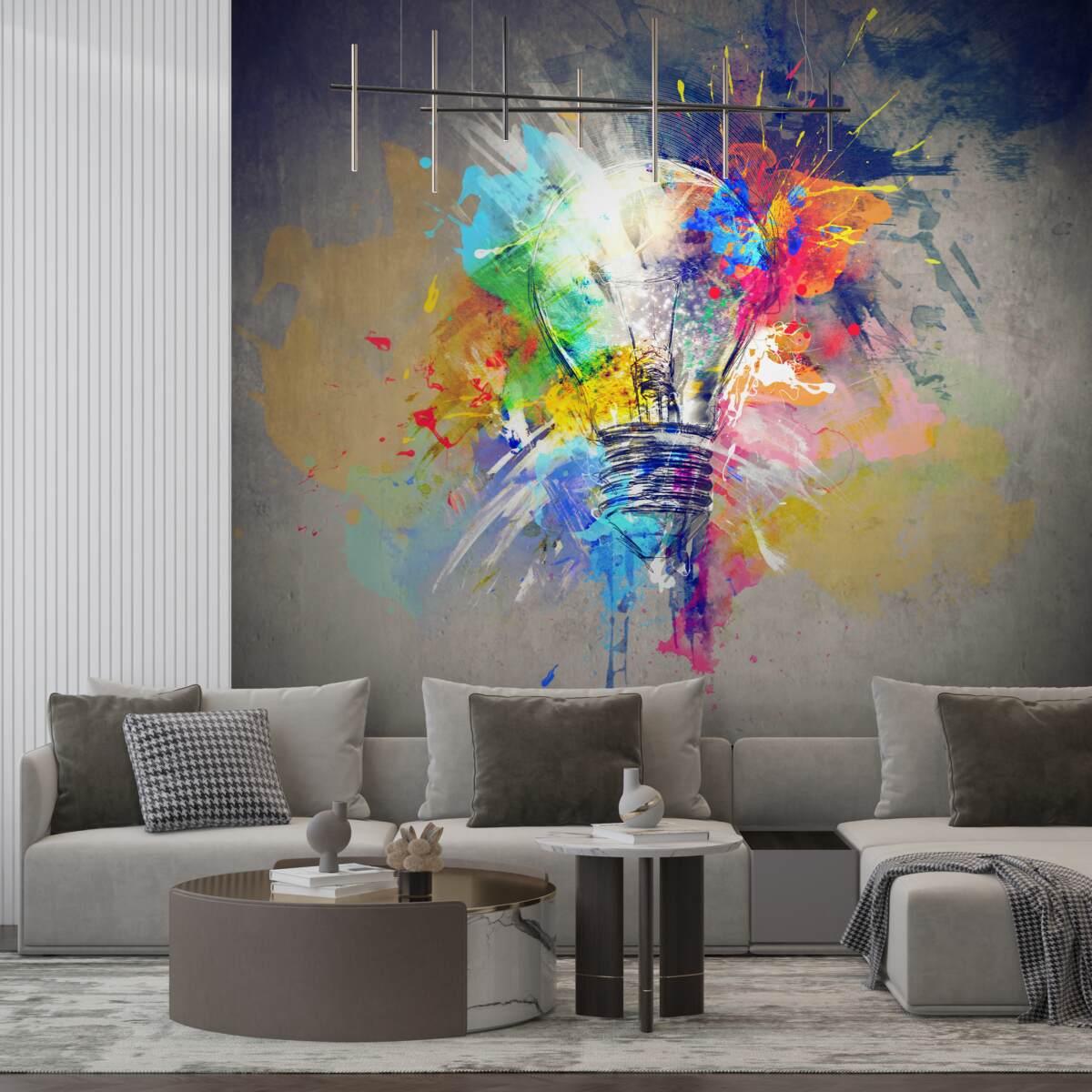 Фотошпалери яскрава кольорова лампочка