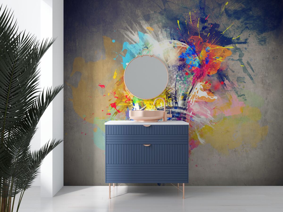 Фотошпалери яскрава кольорова лампочка