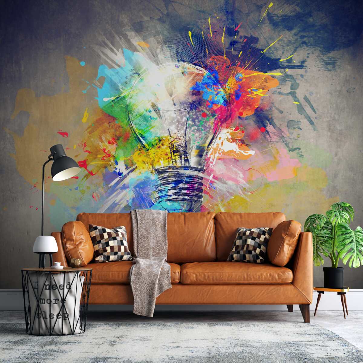 Фотошпалери яскрава кольорова лампочка