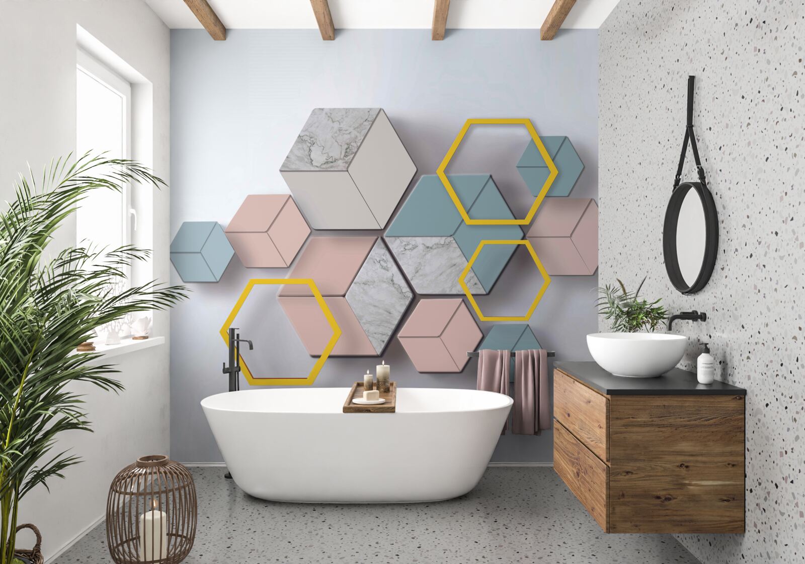 Фотошпалери композиція з різнокольорових прямокутників