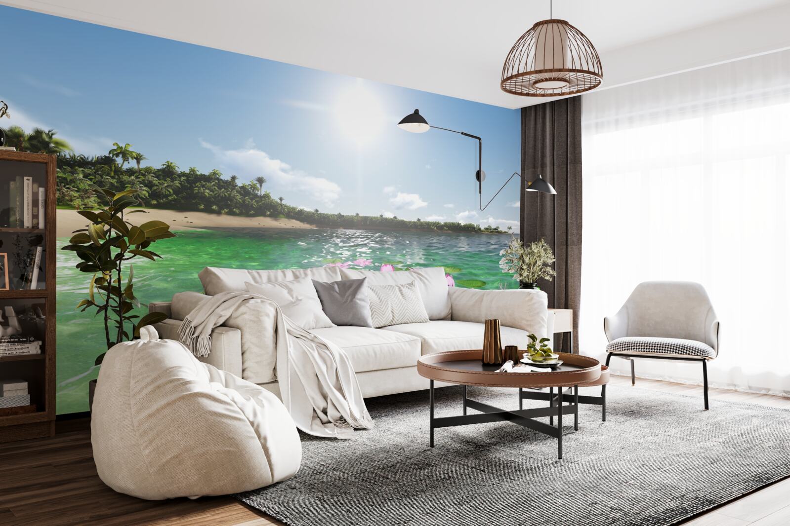 Фотошпалери рожеві лотоси на поверхні води