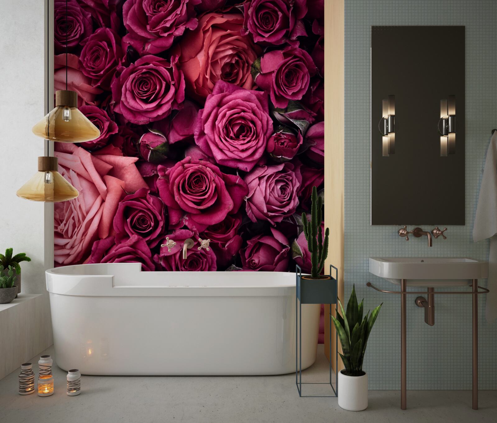 Фотошпалери прекрасні троянди зблизька