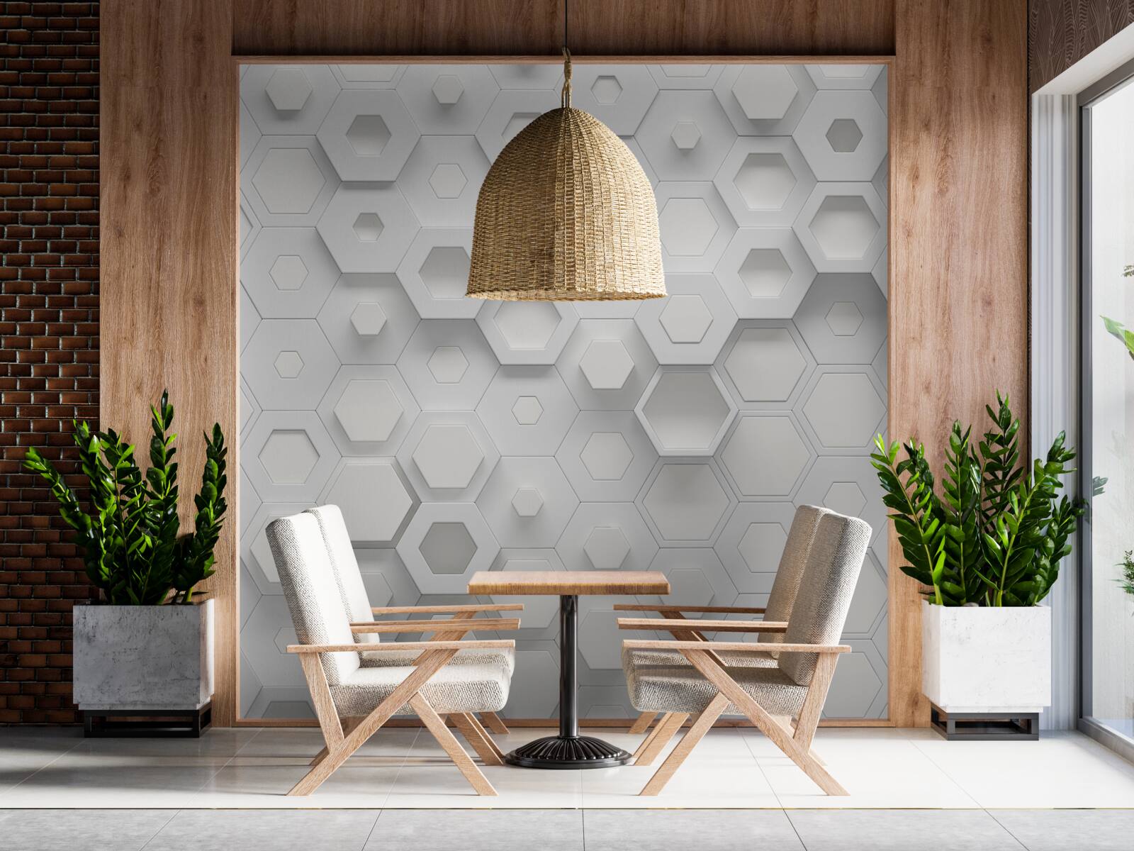 Фотошпалери великі білі візерунки