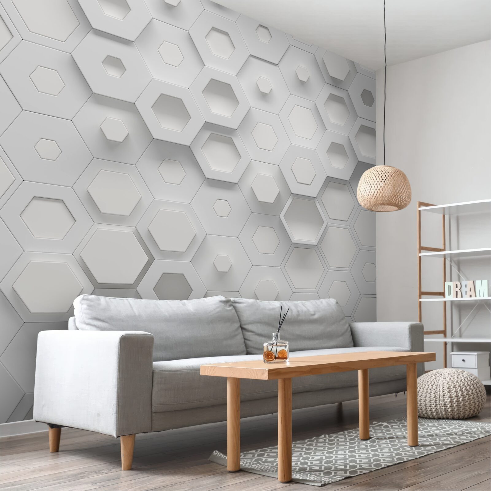 Фотошпалери великі білі візерунки