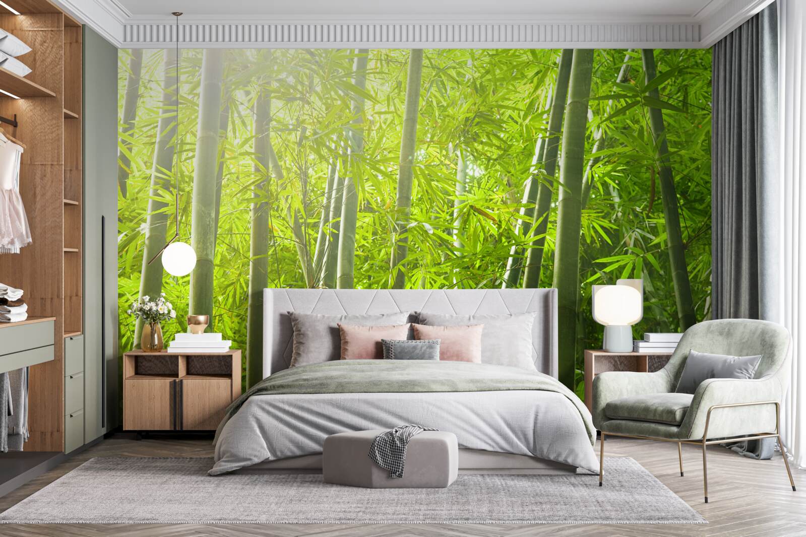 Фотошпалери густі зарості бамбука