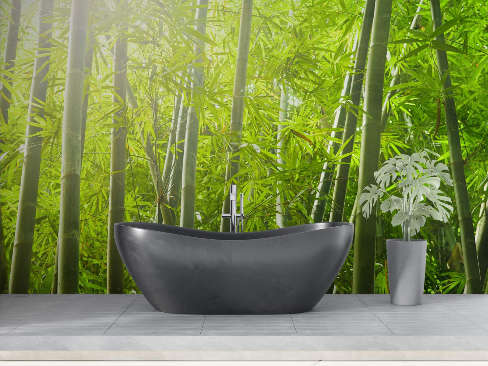 Фотошпалери густі зарості бамбука