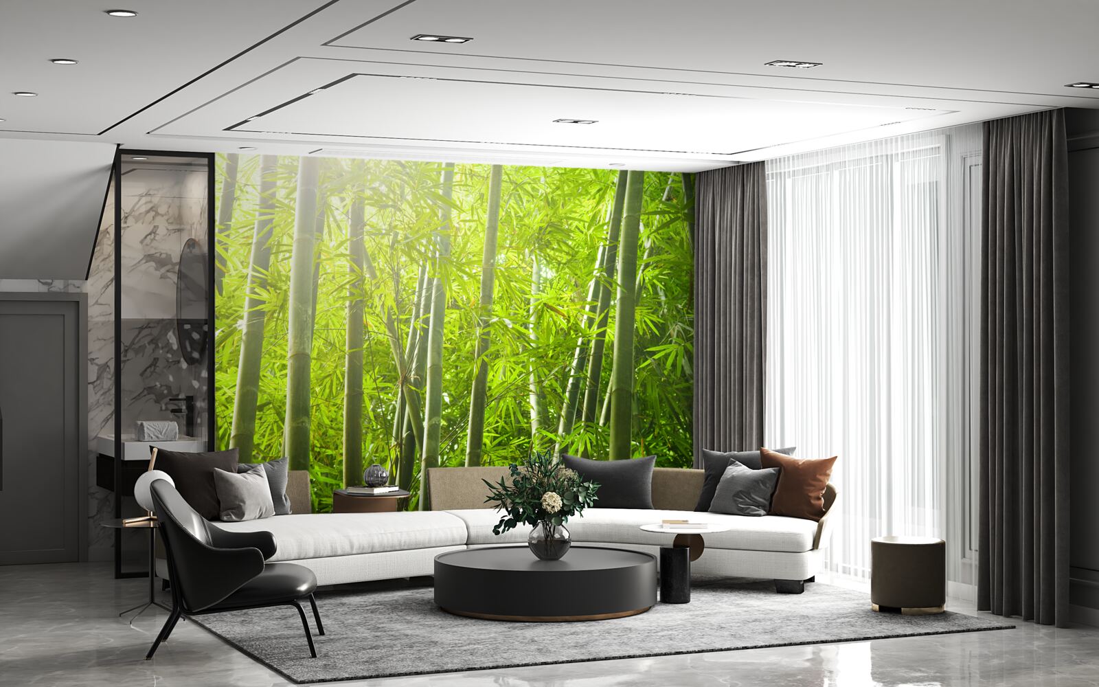 Фотошпалери густі зарості бамбука