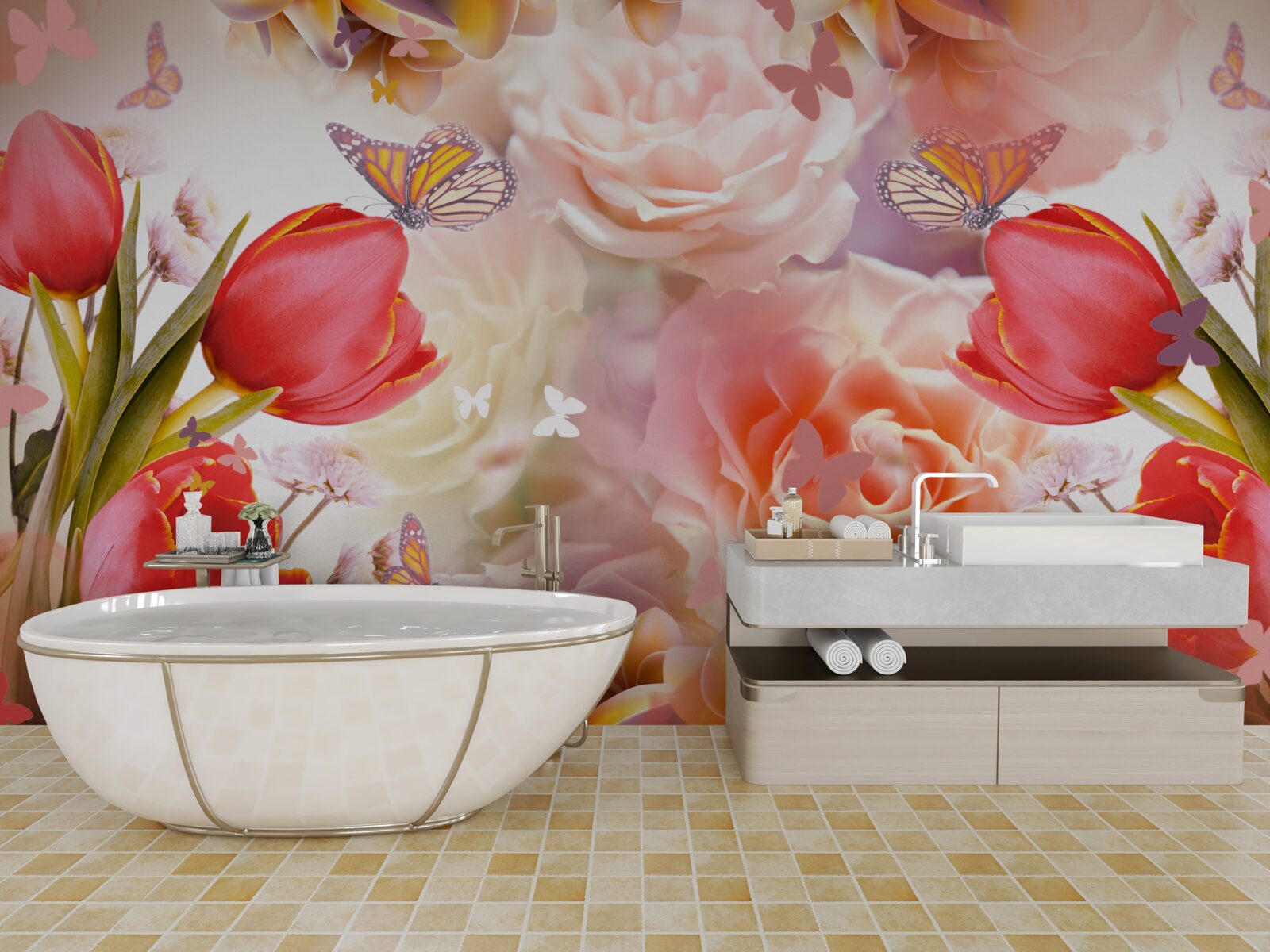 Фотошпалери вишуканий квітковий візерунок