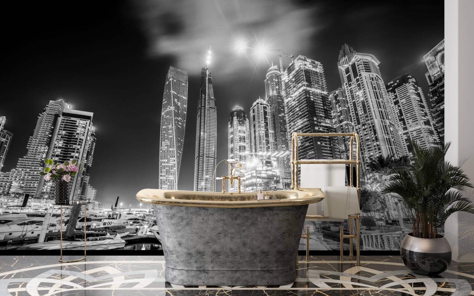 Фотошпалери місто в чорно-білих тонах