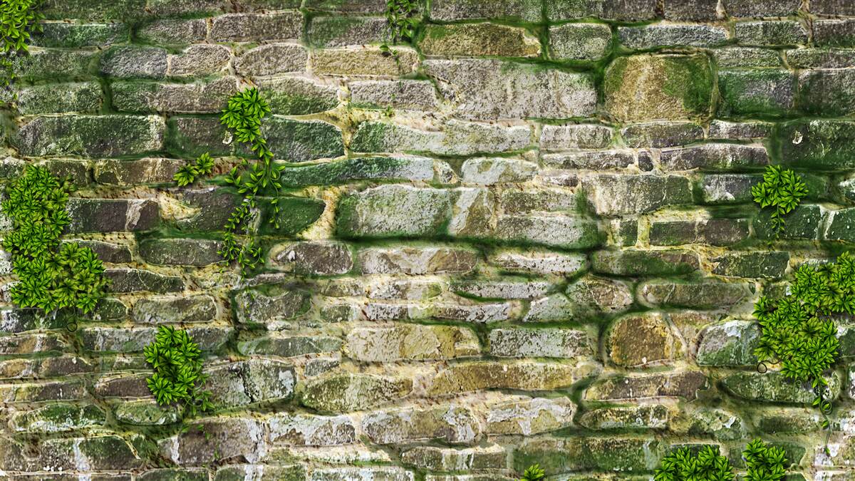 Фотошпалери старий камінь, вкритий мохом