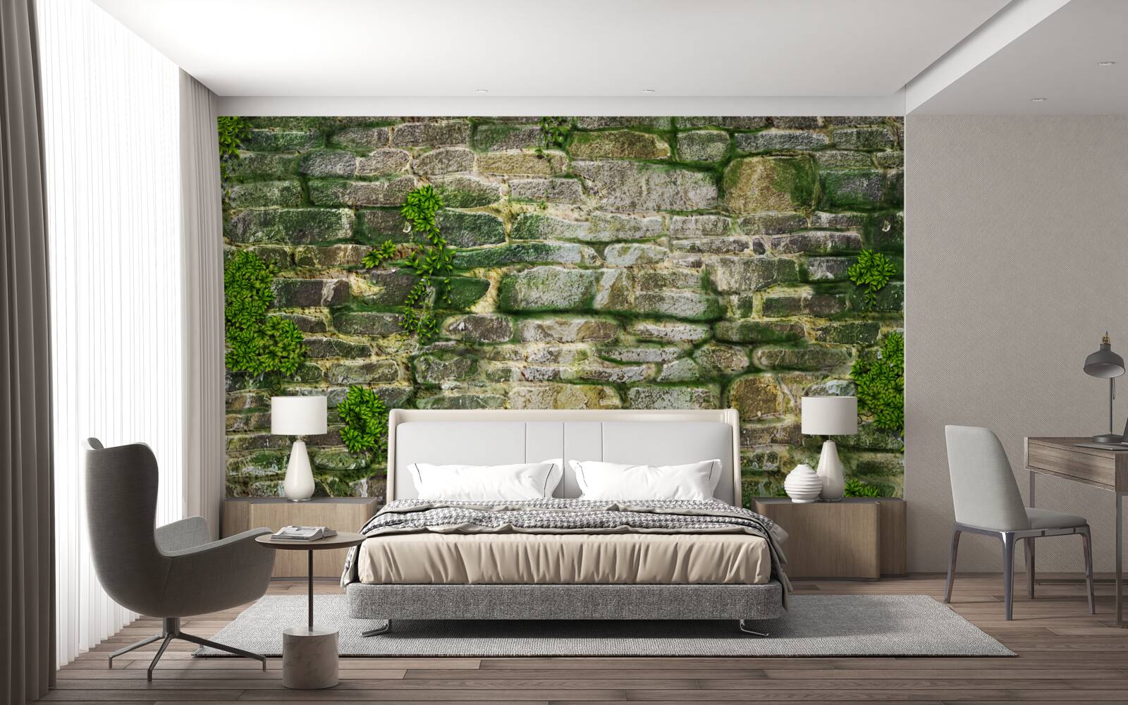 Фотошпалери старий камінь, вкритий мохом