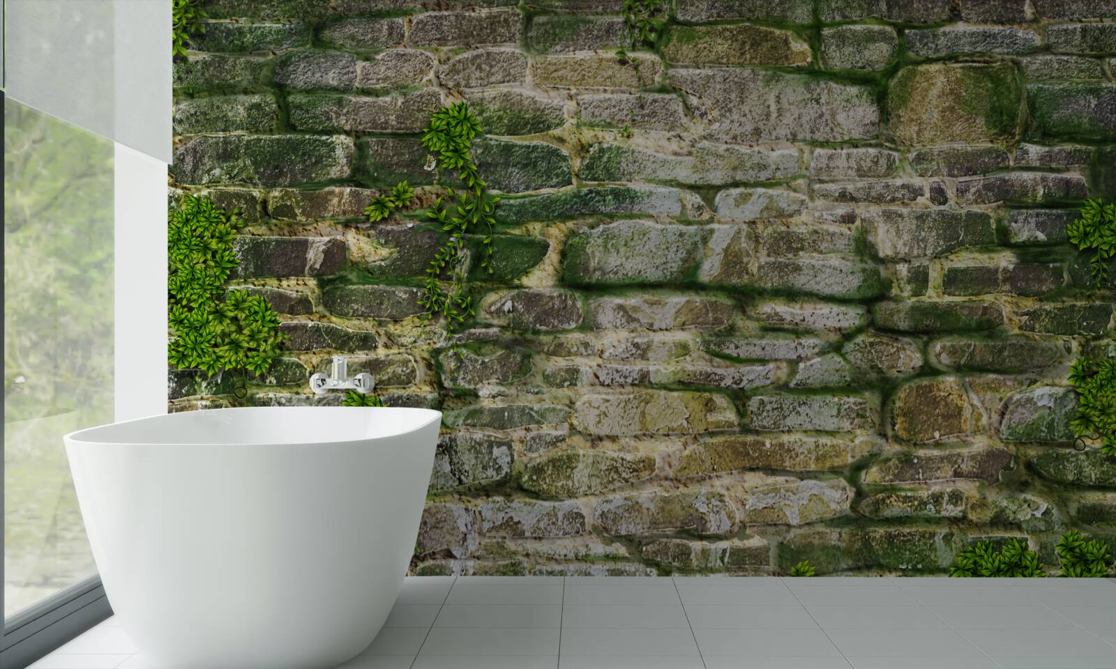 Фотошпалери старий камінь, вкритий мохом