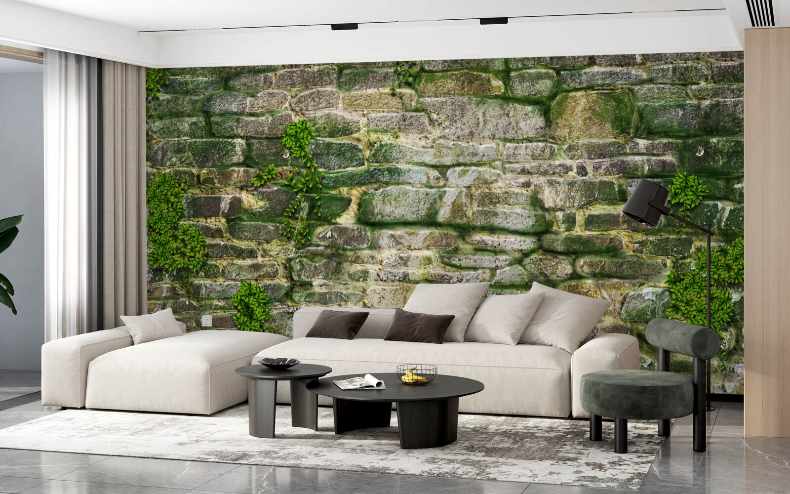 Фотошпалери старий камінь, вкритий мохом