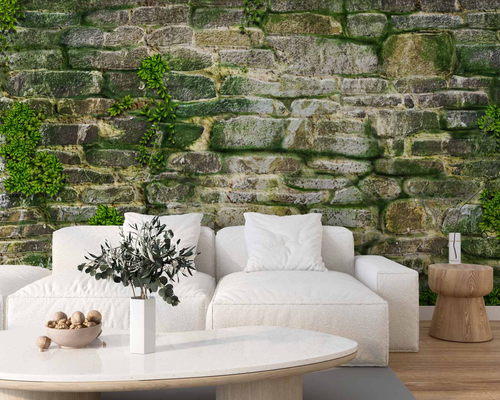 Фотошпалери старий камінь, вкритий мохом