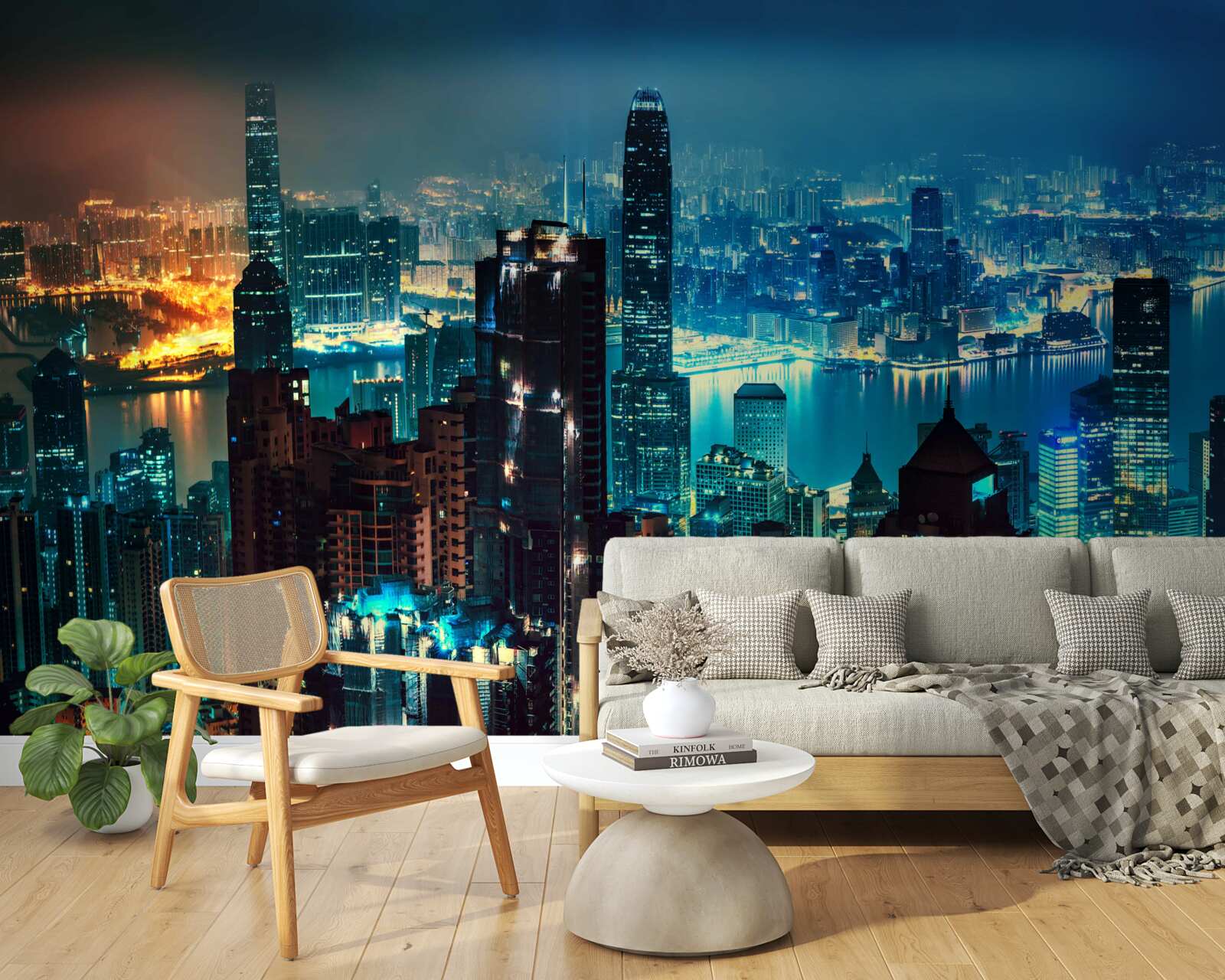 Фотошпалери вид на велике місто вночі