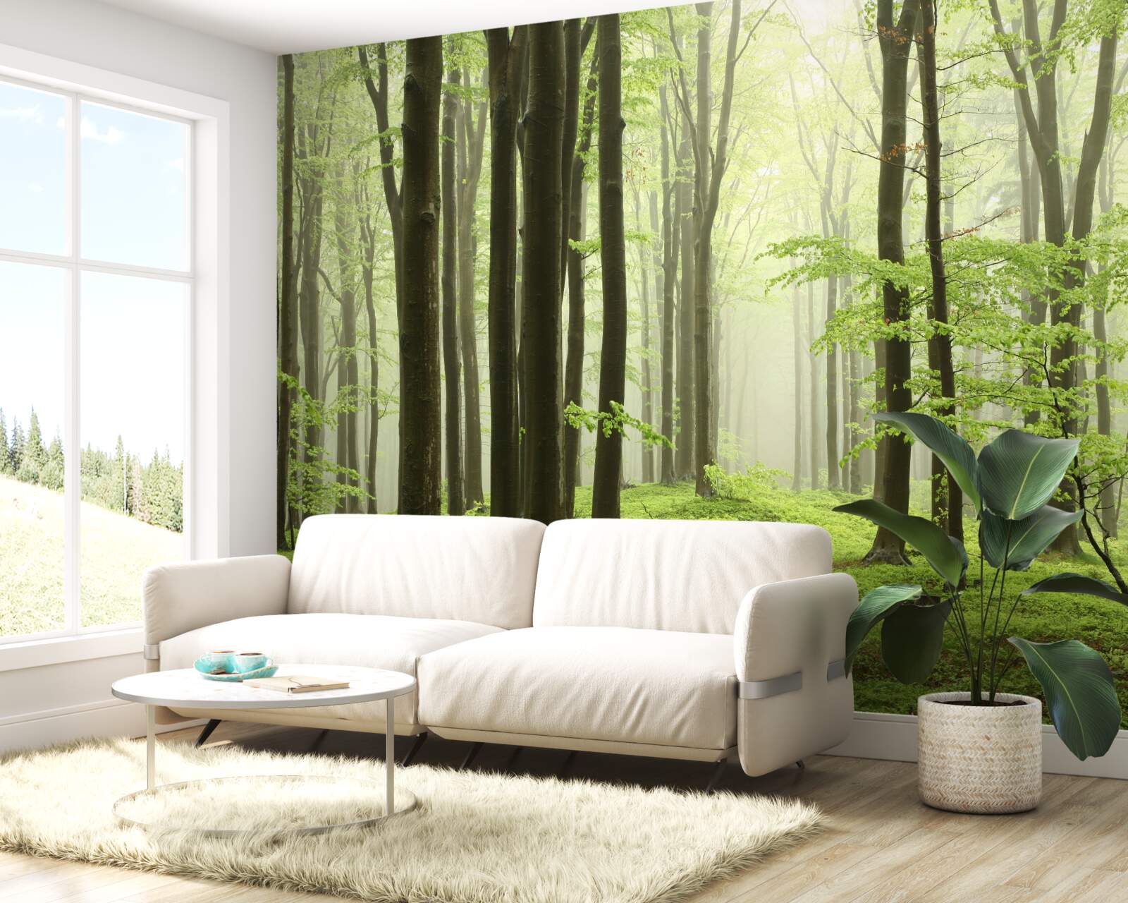 Фотошпалери дерева в густому лісі