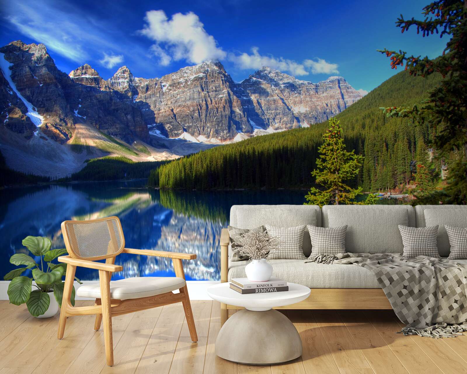 Фотошпалери озеро Луїза, розташоване в Банфі