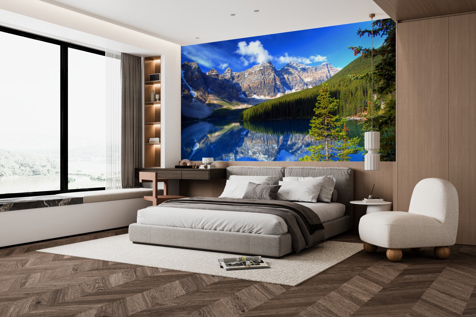 Фотошпалери озеро Луїза, розташоване в Банфі